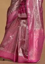 Fandango Pink Kanjivaram Saree