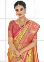 Golden Yellow Kanjivaram Saree