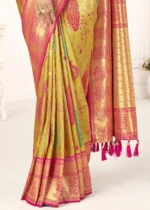 Golden Yellow Kanjivaram Saree