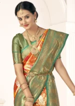 Orange Kanjivaram Saree