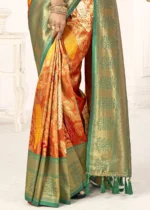 Orange Kanjivaram Saree