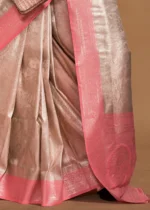 Peach and Beige Kanjivaram Saree