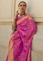 Princess Pink Banarasi Khaddi Silk Saree