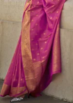 Princess Pink Banarasi Khaddi Silk Saree