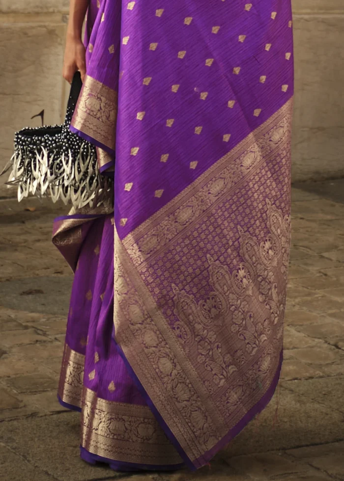 Purple Banarasi Khaddi Silk Saree