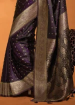 Purple Banarasi Satin Silk Saree