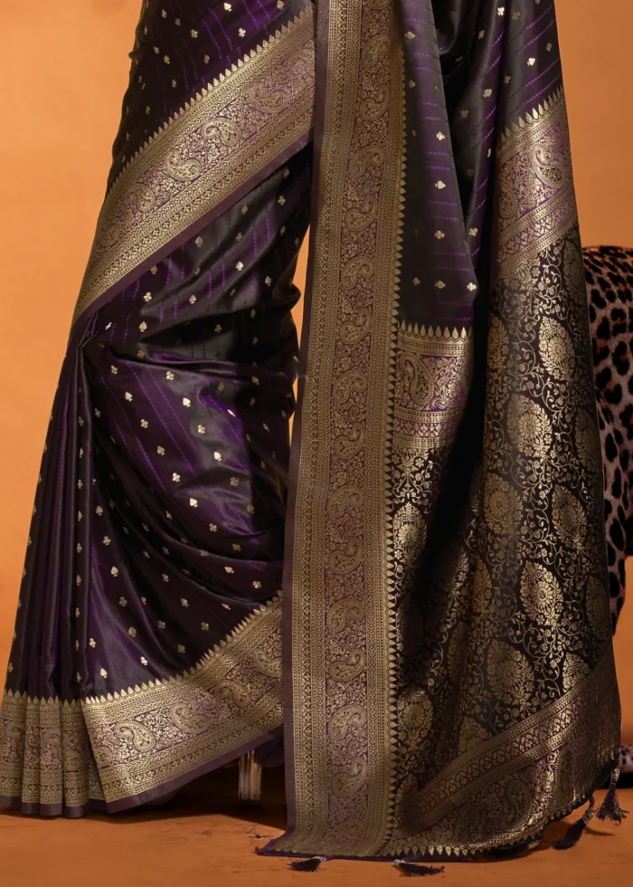 Purple Banarasi Satin Silk Saree