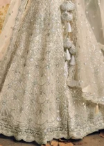 Ready to Wear Off White Embroidered Net Lehenga