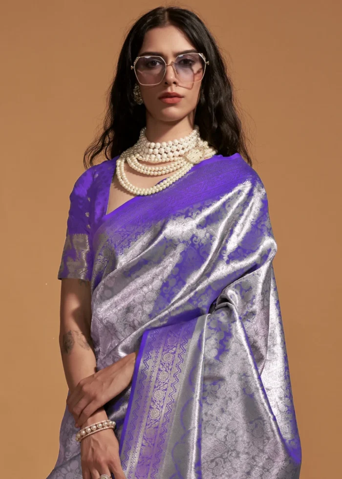 Royal Purple Kanjivaram Saree