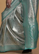 Teal Blue Kanjivaram Saree