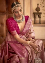 Wine Banarasi Saree