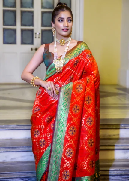 Bridal Red Patola Silk Saree