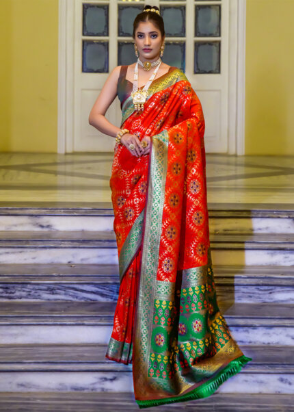 Bridal Red Patola Silk Saree