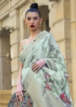 Fair Green Silk Brasso Saree