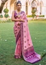 Lotus Pink Patola Silk Saree