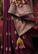 Maroon Banarasi Saree with Meenakari