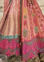 Peach Banarasi Lehenga with Heavy Work