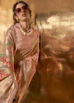 Peach Tissue Silk Saree