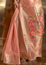 Peach Tissue Silk Saree