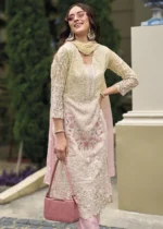 Pink Organza Suit with Embroidery Work