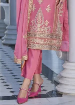 Pink Organza Suit with Embroidery Work