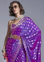 Purple Banarasi Silk Saree