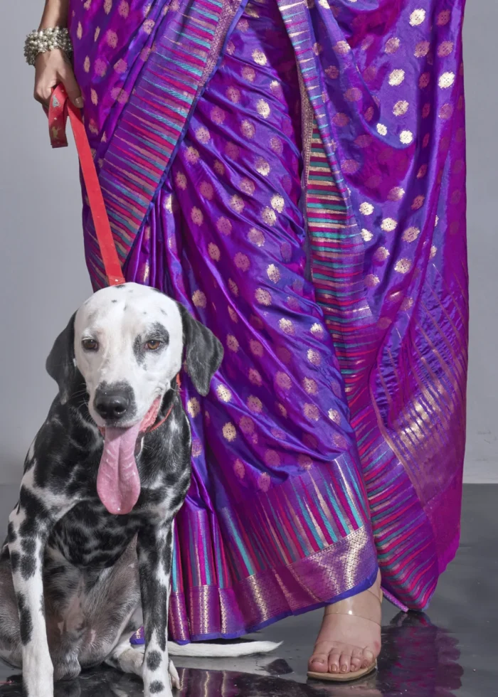 Purple Banarasi Silk Saree