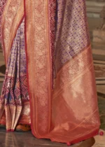 Purple Banarasi Silk Saree with Brocade Blouse