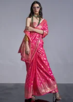 Rani Pink Banarasi Silk Saree