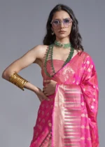 Rani Pink Banarasi Silk Saree