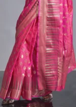 Rani Pink Banarasi Silk Saree