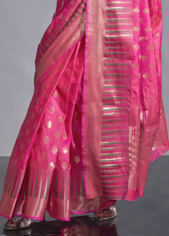 Rani Pink Banarasi Silk Saree