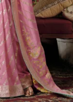 Rose Pink Banarasi Saree with Meenakari