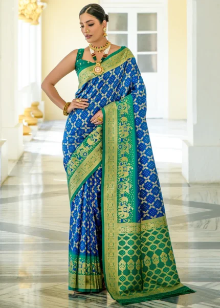 Royal Blue Banarasi Silk Saree