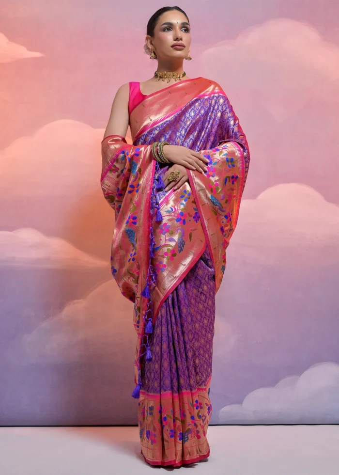 Royal Blue Paithani Silk Saree