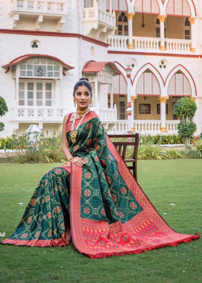 Sacramento Green Patola Silk Saree