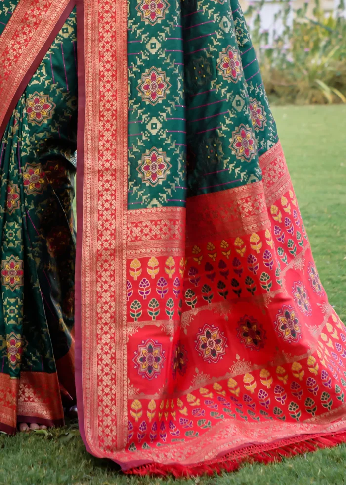 Sacramento Green Patola Silk Saree