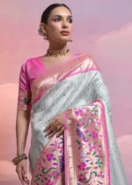 Sky Blue Paithani Silk Saree