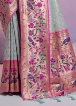 Sky Blue Paithani Silk Saree