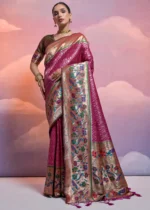 Wine Paithani Silk Saree