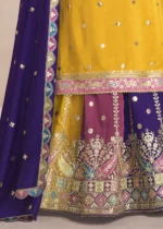 Yellow Embroidered Silk Lehenga Suit