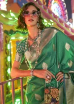 Green Banarasi Silk Saree