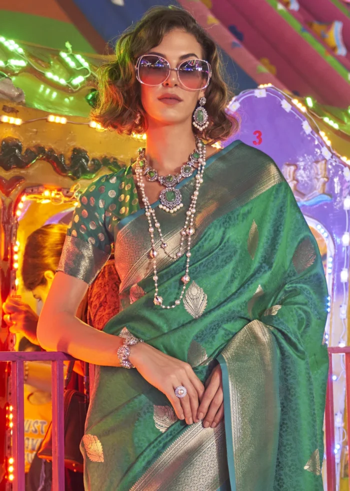 Green Banarasi Silk Saree