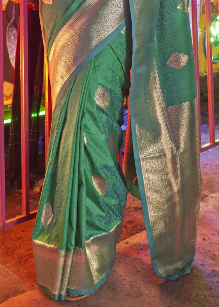 Green Banarasi Silk Saree