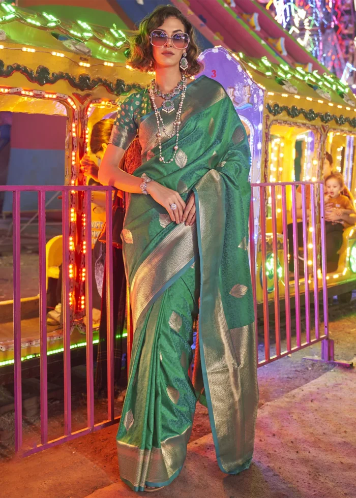 Green Banarasi Silk Saree