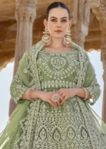 Green Embroidered Anarkali Suit Set