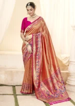 Orange Paithani Tissue Silk Saree