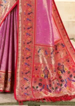 Pink Paithani Tissue Silk Saree