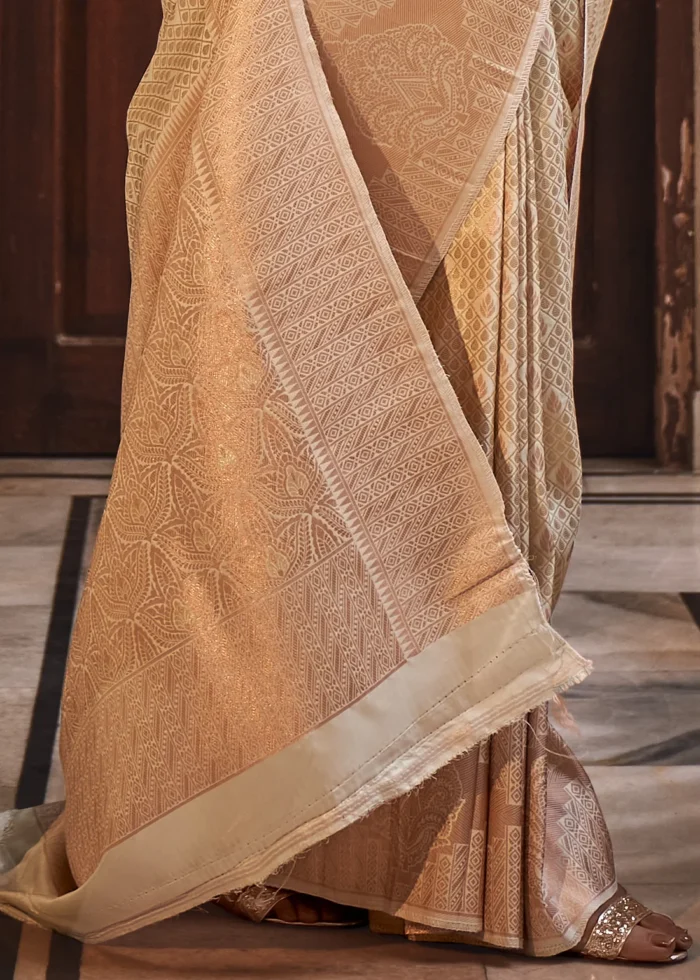 Beige Kanjivaram Silk Saree