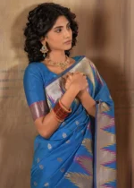 Blue Banarasi Silk Saree